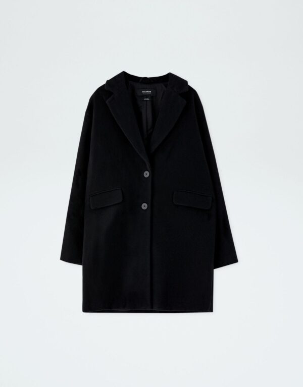 Long Denim Trench Coat With Belt - Image 3